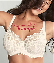 Triumph - (3 szt.) Biustonosz z haftowaną koronką i pełną miseczką